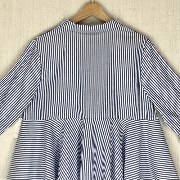 Passport~NWT~Flared Waist~Cropped~3/4 Sleeve~V-neck‎ Women’s Top w/ Collar~Sz Lg - Picture 8 of 12